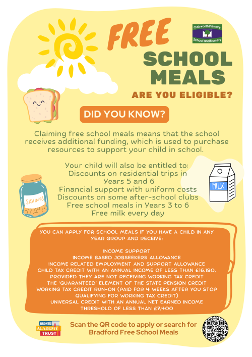 Free school meals flyer